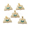 Rack Plating Brass Micro Pave Cubic Zirconia Pendants KK-D088-01G-1