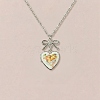 Brass Enamel Bowknot Angel Heart Photo Locket Pendant Necklaces for Women KK-CBAF5B9-03P-1