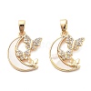 Brass Micro Pave Cubic Zirconia Pendants KK-L222-013G-1