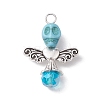 Synthetic Turquoise & Glass Pendants PALLOY-TA00113-02-1