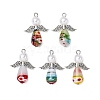 Handmade Millefiori Glass Pendants PALLOY-JF04573-01-1