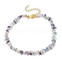 Natural Fluorite Anklets AJEW-AN00592-02