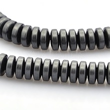 Matte Style Electroplate Non-magnetic Synthetic Hematite Rondelle Beads Strands G-M079-03