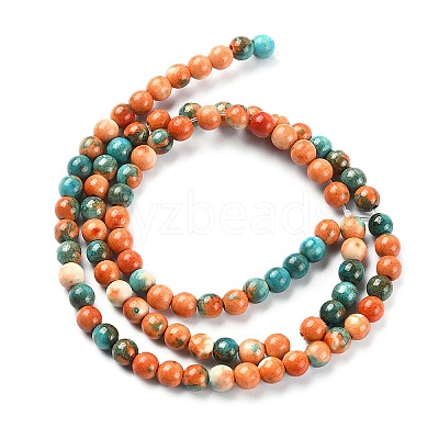 Synthetic Ocean White Jade Round Beads Strands G-YW0001-42A-1