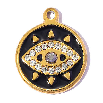 304 Stainless Steel with Enamel Pendants SA-OY002-27G-02-1