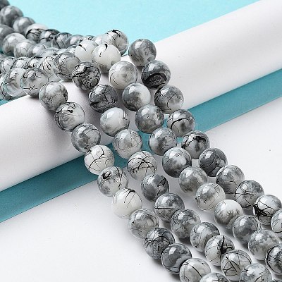 Drawbench & Baking Paint Glass Beads Strands GLAA-S176-M-1