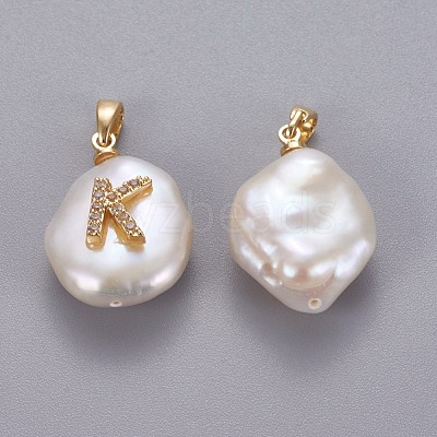 Natural Cultured Freshwater Pearl Pendants KK-L187-A-01K-1