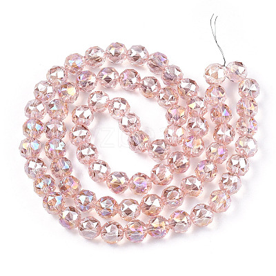 Electroplate Transparent Glass Beads Strands X-EGLA-T020-16C-1