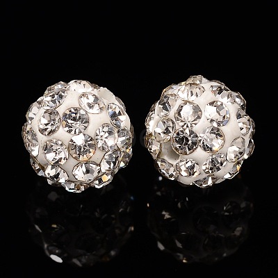 Polymer Clay Rhinestone Beads RB-H284-6MM-Half-001-1