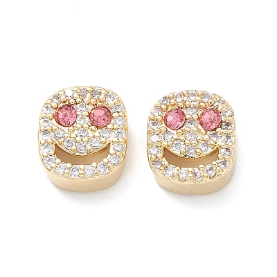 Brass Micro Pave Cubic Zirconia Beads KK-M241-01-1