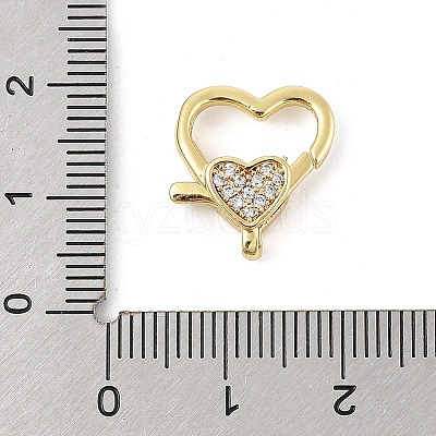 Brass Micro Pave Clear Cubic Zirconia Lobster Claw Clasps KK-P299-06G-1