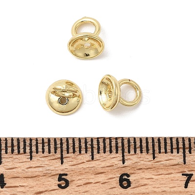 Brass Bead Cap Pendant Bails KK-Z137-02G-01-1