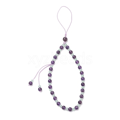 Natural Amethyst Mobile Straps HJEW-JM03418-02-1
