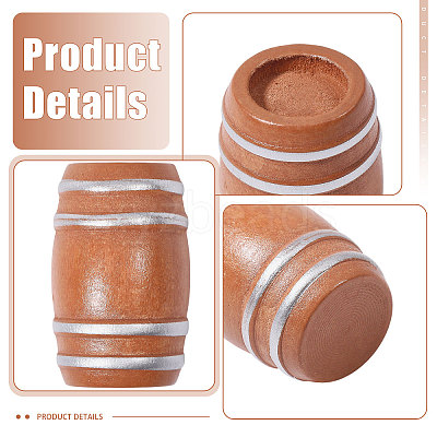 6Pcs Wooden Beer Barrel Figurines Ornaments DJEW-PH0001-82-1