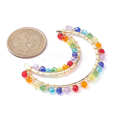 Colorful Glass Beaded Big Pendants PALLOY-JF02428-01-1