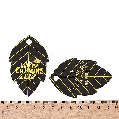 100Pcs Gold Stamping Paper Printed Gift Tags CDIS-H007-14B-1