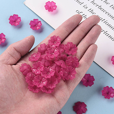 Transparent Frosted Acrylic Bead Caps X-MACR-S371-04A-706-1