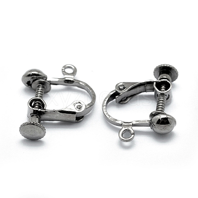Brass Screw On Clip-on Earring Findings KK-L164-01B-1