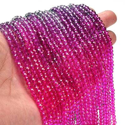 Transparent Painted Glass Beads Strands X1-DGLA-A034-T4mm-A24-1