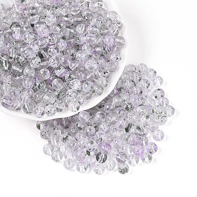 Baking Paint Transparent Glass Beads DGLA-T004-08B-1