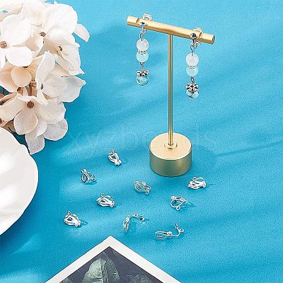 Brass Clip-on Earring Findings KK-PH0026-19S-1