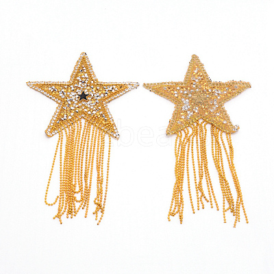 Sparkling Rhinestone Iron on Patches DIY-WH0176-52B-1