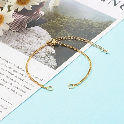 304 Stainless Steel Curb Chain Bracelet Makings AJEW-JB00995-1