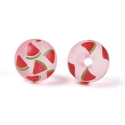 Transparent Frosted Acrylic Beads FACR-T008-03-M-1