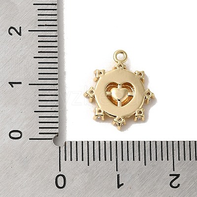 Brass Micro Pave Cubic Zirconia Charms KK-D091-01G-1