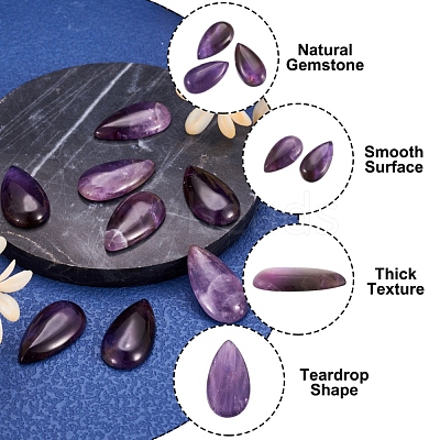 Natural Amethyst Cabochons G-N326-72C-1