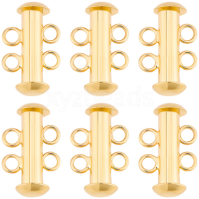 6Pcs Brass Slide Lock Clasps KK-BBC0027-58A-1
