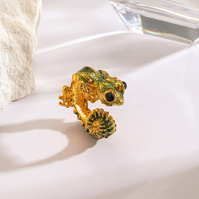 Alloy Enamel Cuff Open Rings WG630D7-01-1