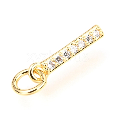 Brass Micro Pave Cubic Zirconia Charms ZIRC-O037-03G-1