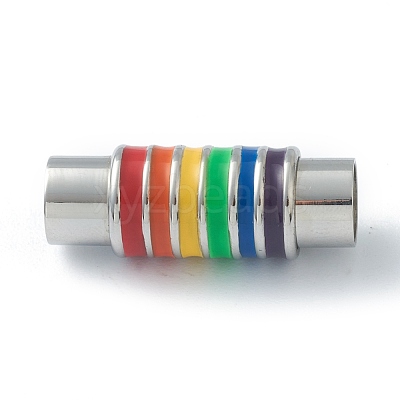 304 Stainless Steel Magnetic Clasps with Glue-in Ends STAS-B009-04P-1