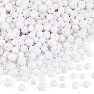 708Pcs 3 Styles Opaque Acrylic Beads MACR-TA0002-81-1