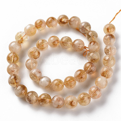 Heated Natural Citrine Beads Strands G-S362-105D-1