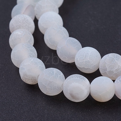 Natural Crackle Agate Beads Strands G-G055-8mm-5-1