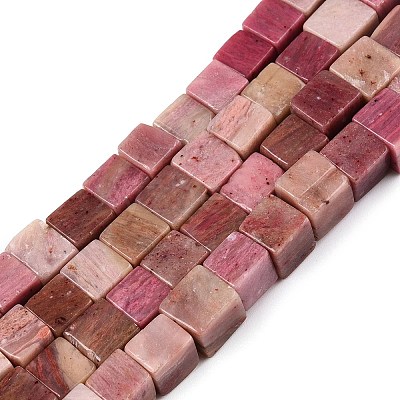 Natural Rhodonite Beads Strands G-T139-6x6-03-1