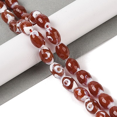 Natural Tibetan dZi Agate Beads Strands G-Q194-B02-01-1
