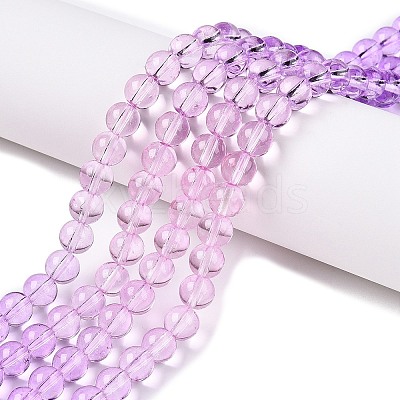 Baking Paint Transparent Glass Beads X-DGLA-M001-8mm-01-1