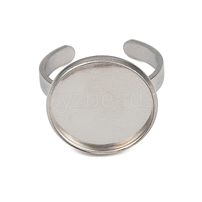 304 Stainless Steel Cuff Ring Components STAS-D372-07P-06-1