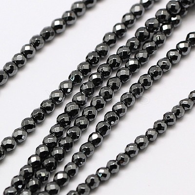 Non-magnetic Synthetic Hematite Bead Strands X-G-A129-2mm-26-1
