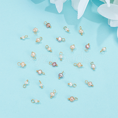 30Pcs 3 Styles Natural Cultured Freshwater Pearl Nuggets Charms PALLOY-PH01622-1