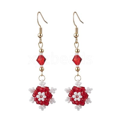 Glass Seed Beads Dnagle Earrings EJEW-MZ00501-05-1