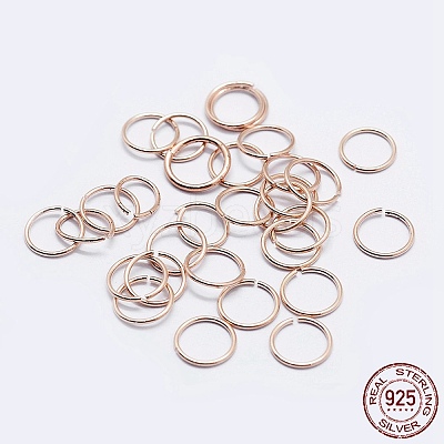925 Sterling Silver Open Jump Rings STER-F036-02RG-0.9x5mm-1