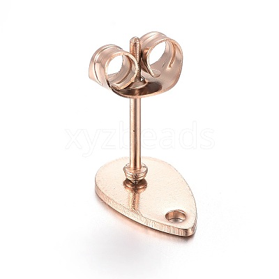 Ion Plating(IP) 304 Stainless Steel Stud Earring Findings STAS-L211-05B-RG-1