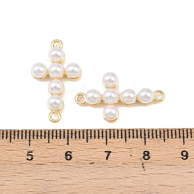 Cross Brass Connector Charms KK-P339-16G-1