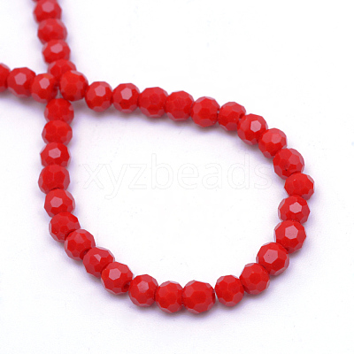 Opaque Solid Glass Bead Strands X-GLAA-R166-4mm-02E-1