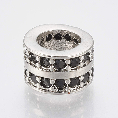 Brass Micro Pave Cubic Zirconia Beads ZIRC-S058-86P-1