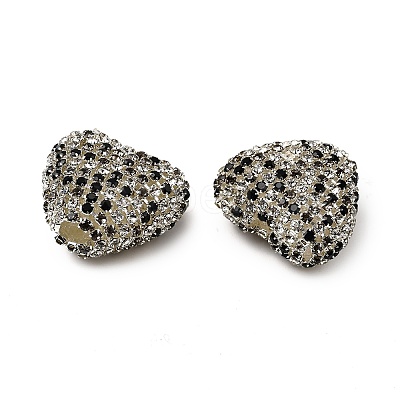 Sparkling Acrylic Heart Beads with Rhinestone Embellishment LS-OACR-NH0001-02B-06-1